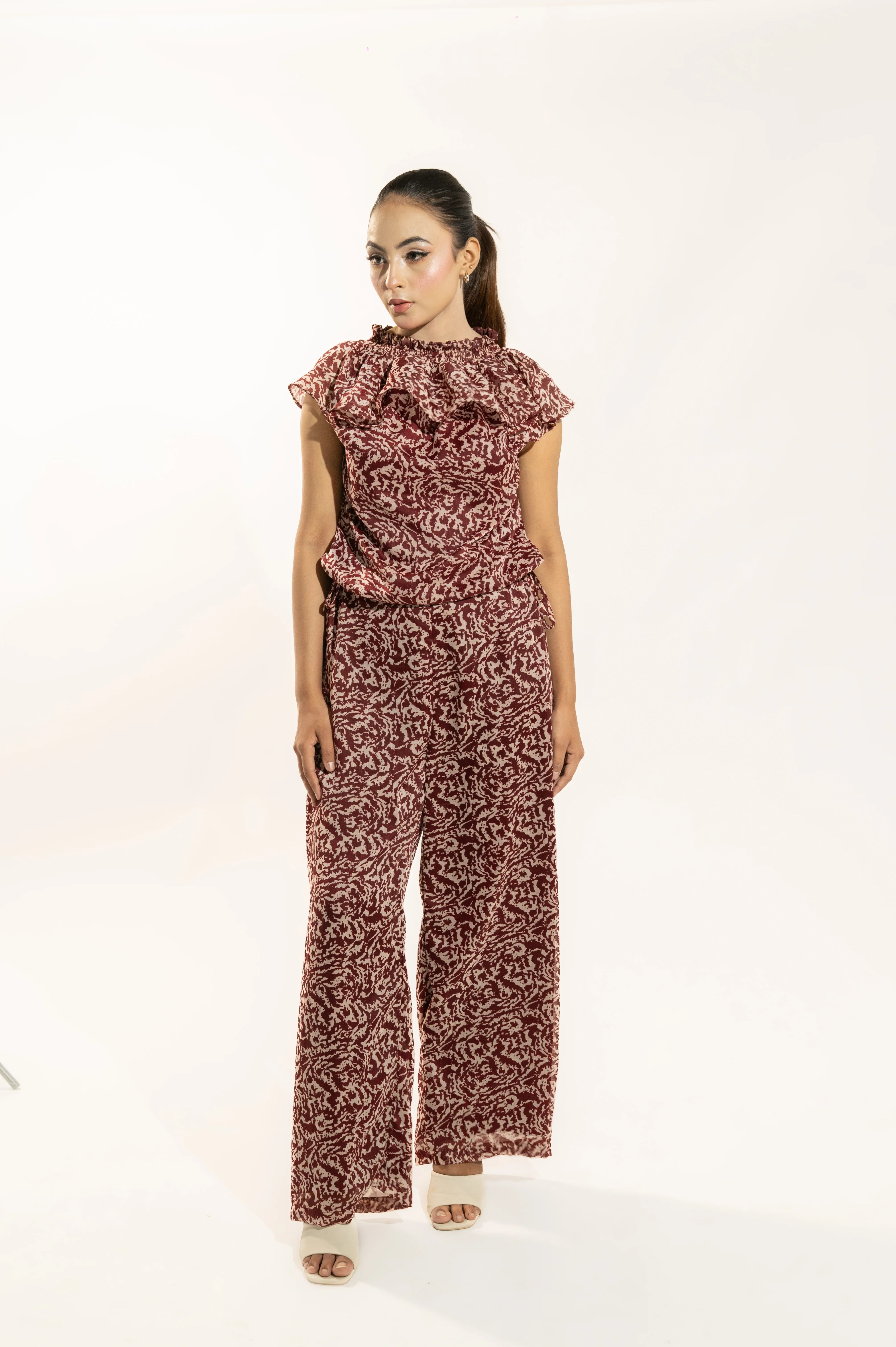 Maroon Printed Co-Ord Set
