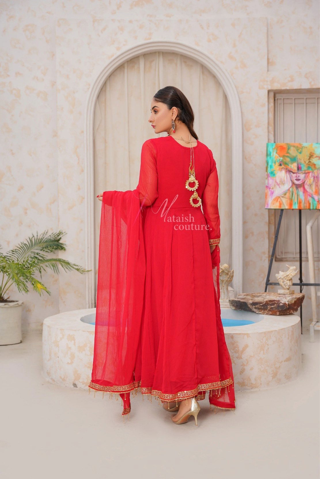 Trendy Red Dress - Mataish