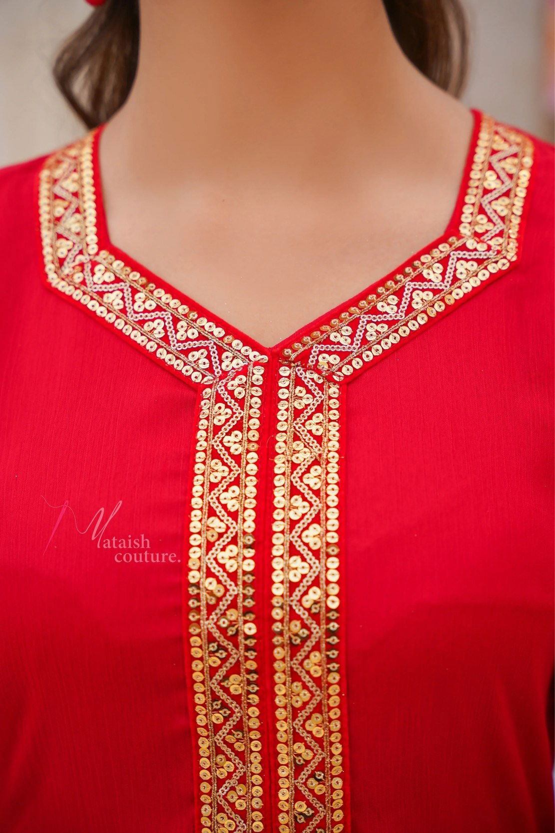 Trendy Red Dress - Mataish