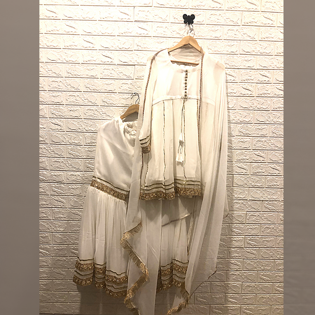 White Gold Gararah Dress - Mataish