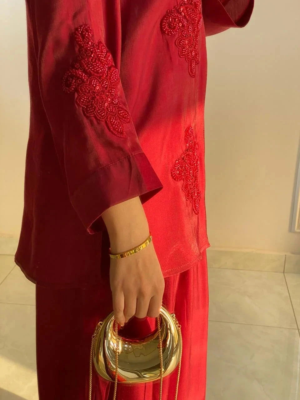 Wine Red Farshi Shalwar - Mataish
