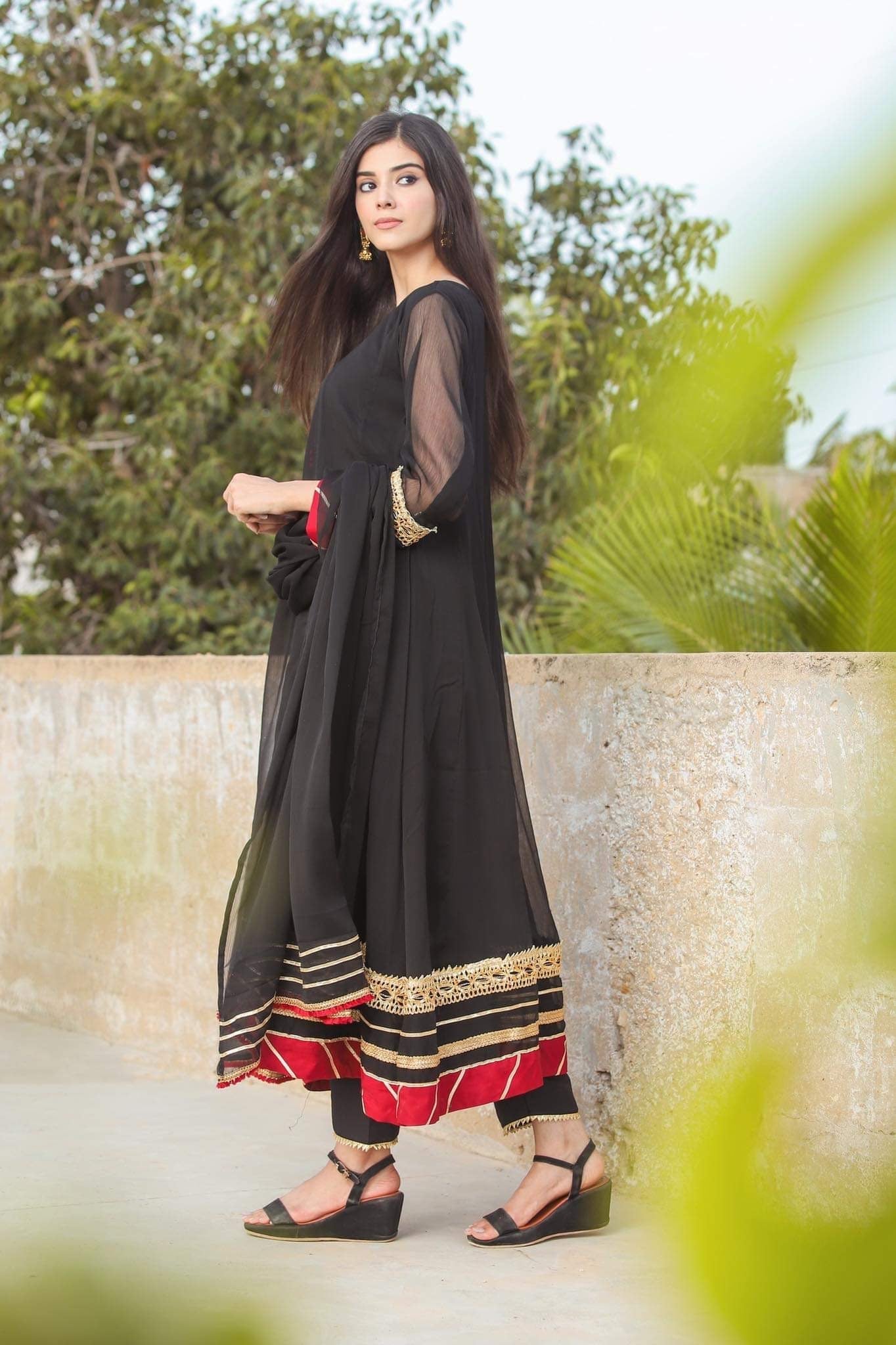 Zainab Shabbir Black Frock - Mataish