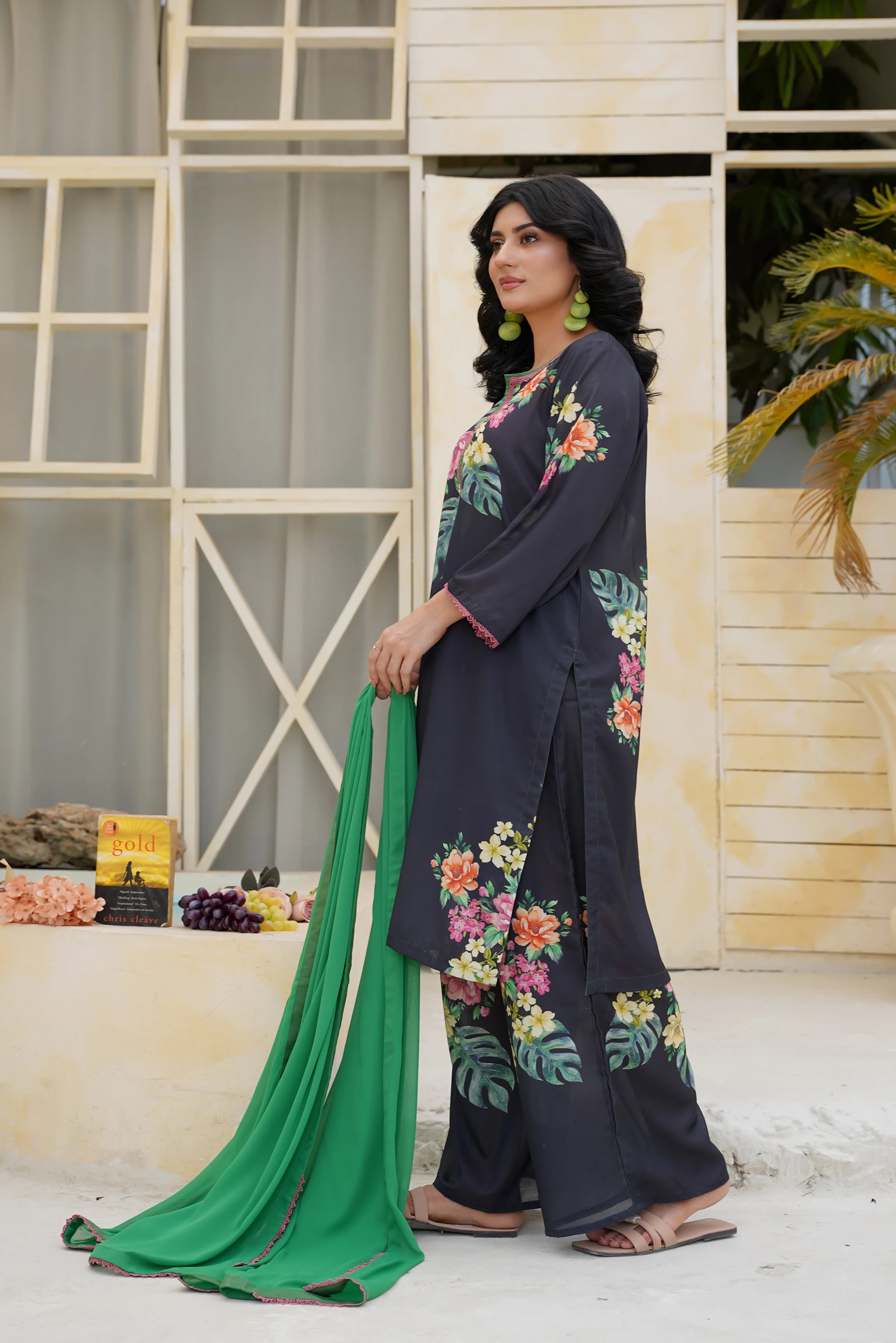 Black Floral Printed