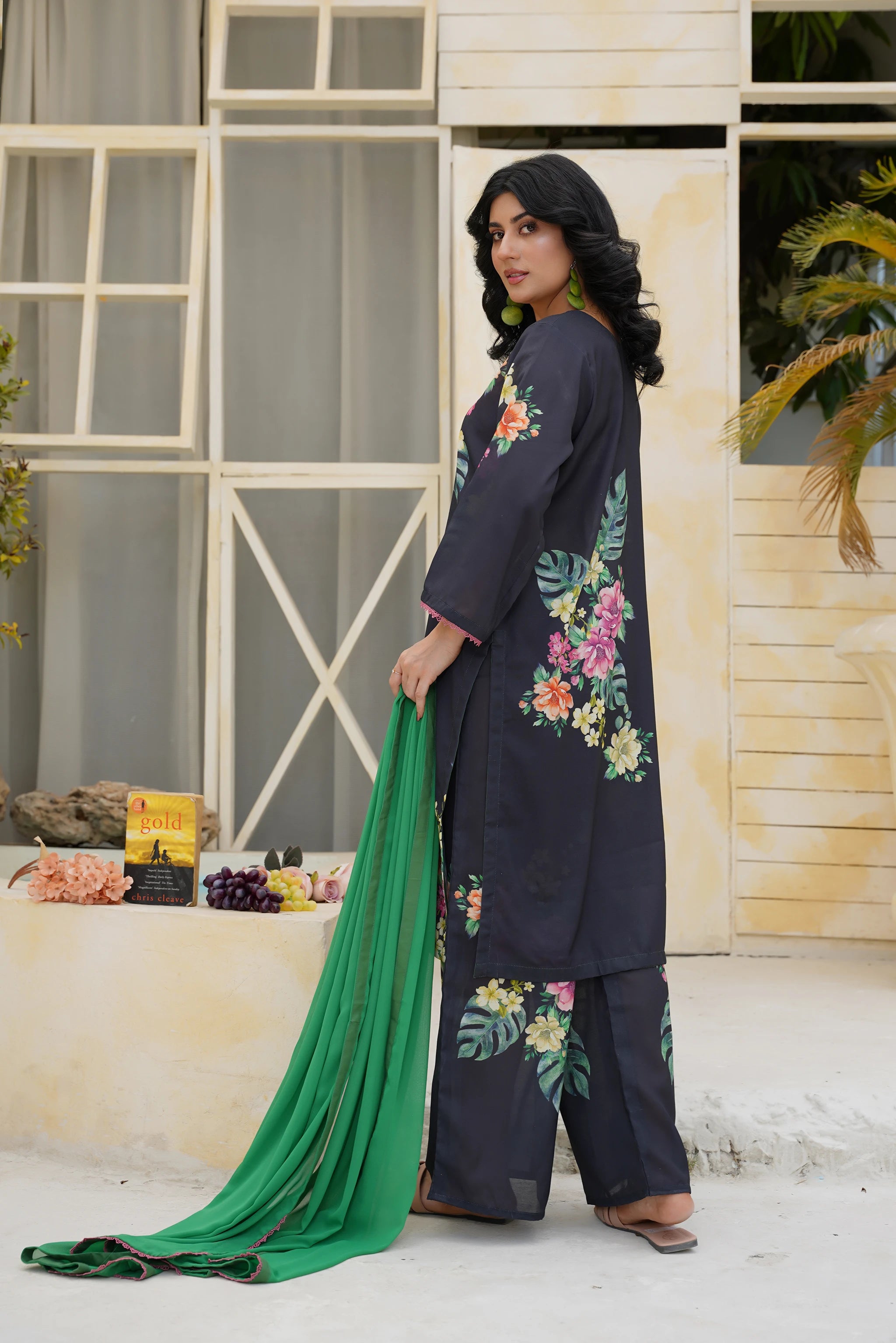 Black Floral Printed
