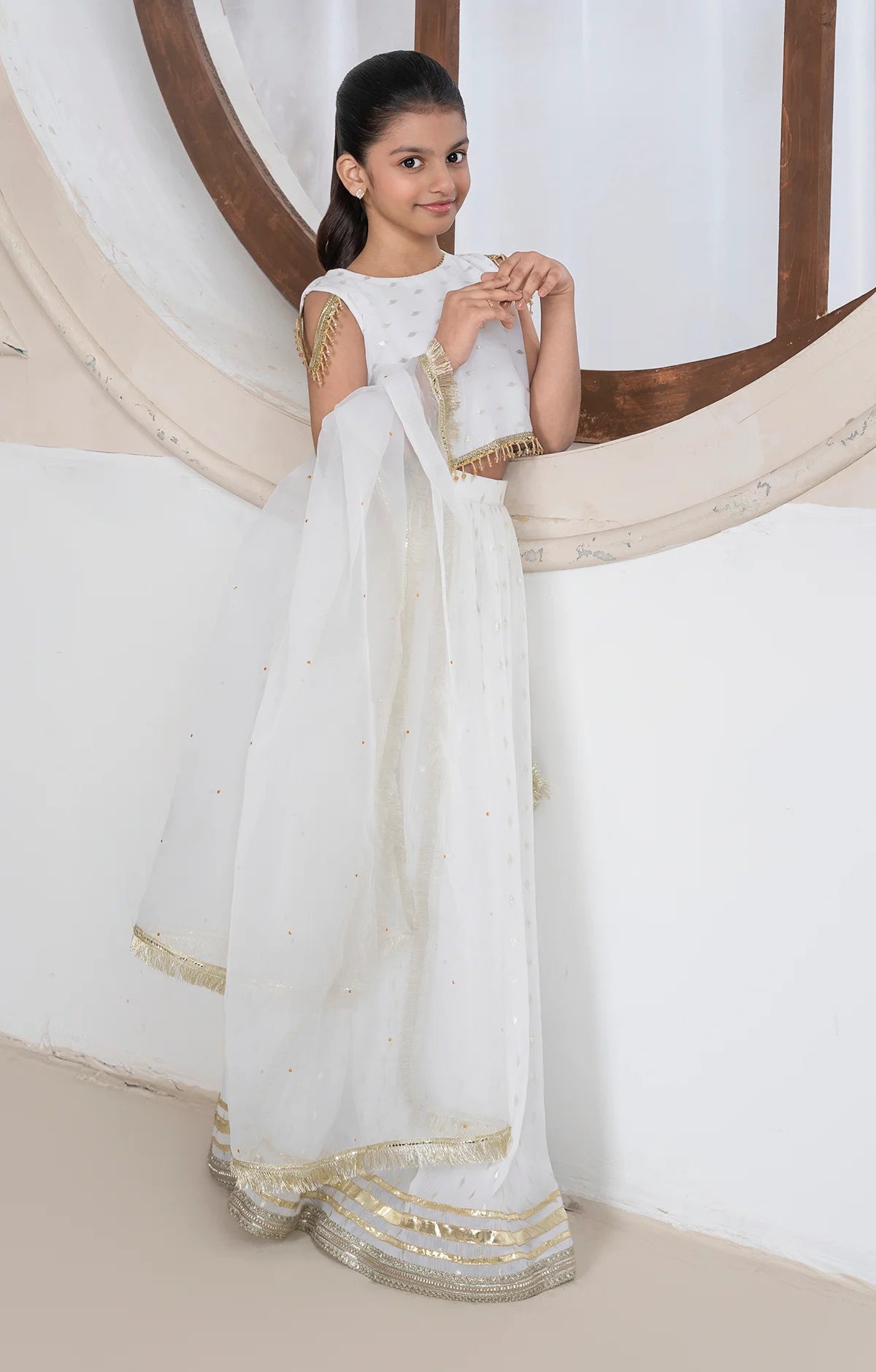 Golden Pearl Lehenga Choli