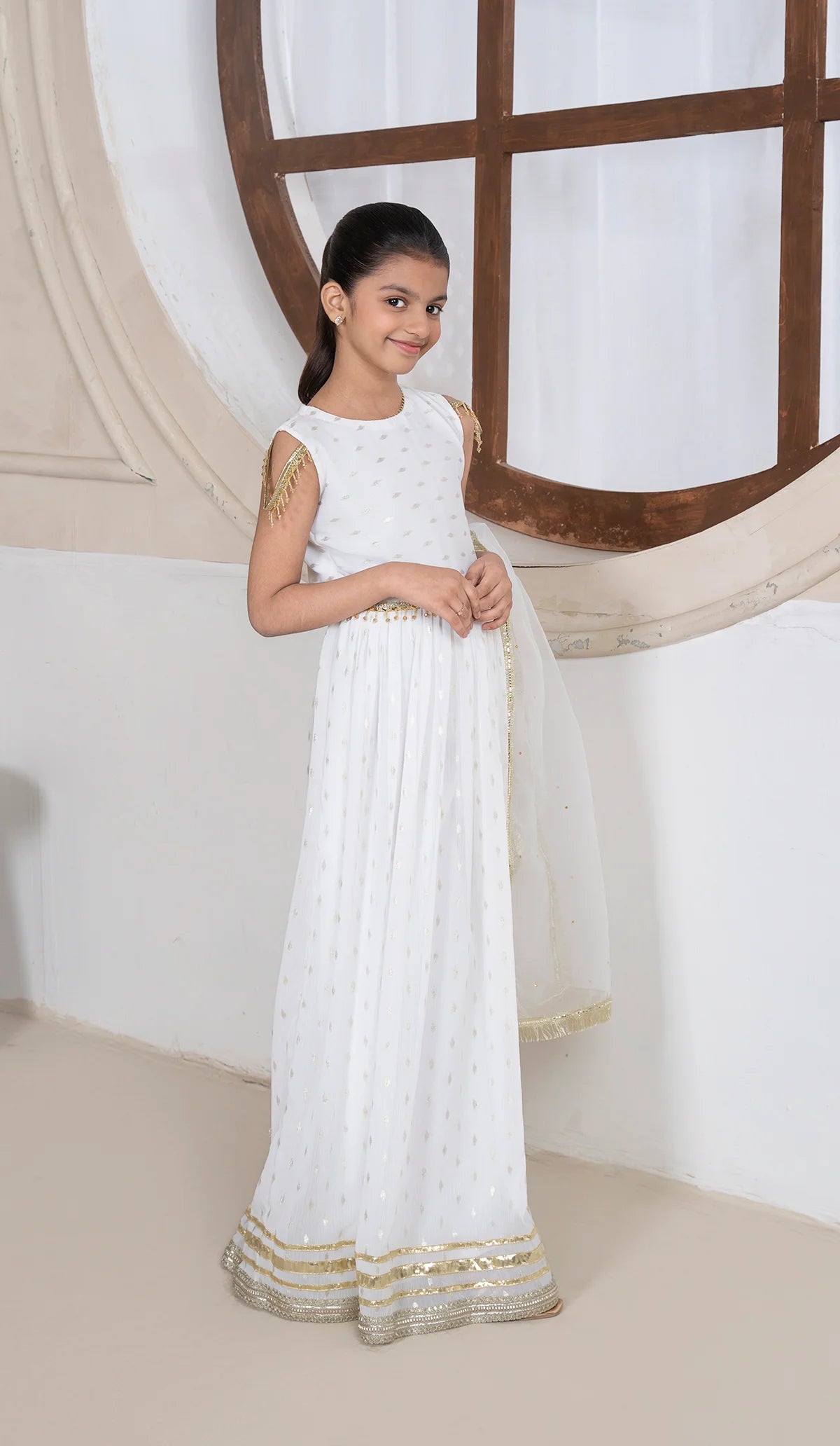 Golden Pearl Lehenga Choli