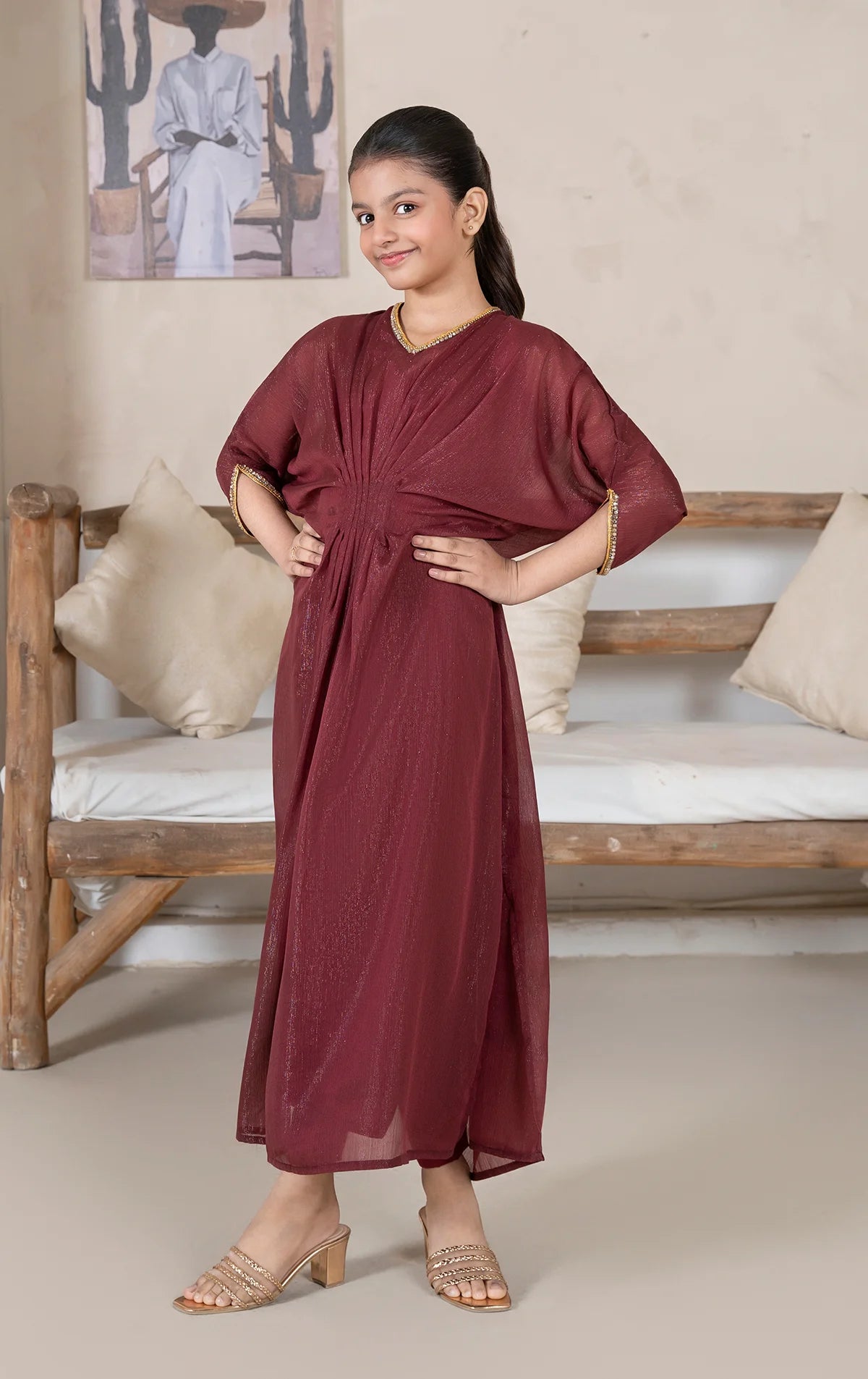Maroon Kaftan Kids