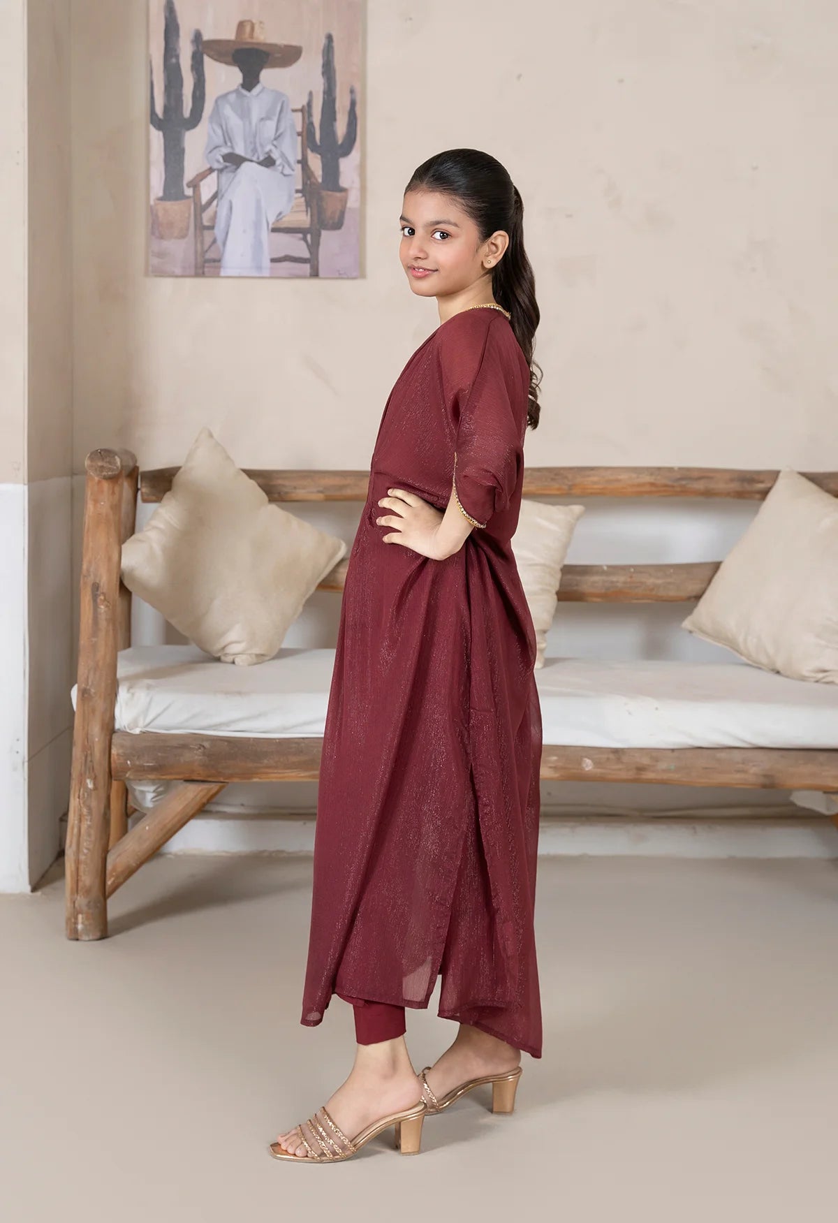 Maroon Kaftan Kids
