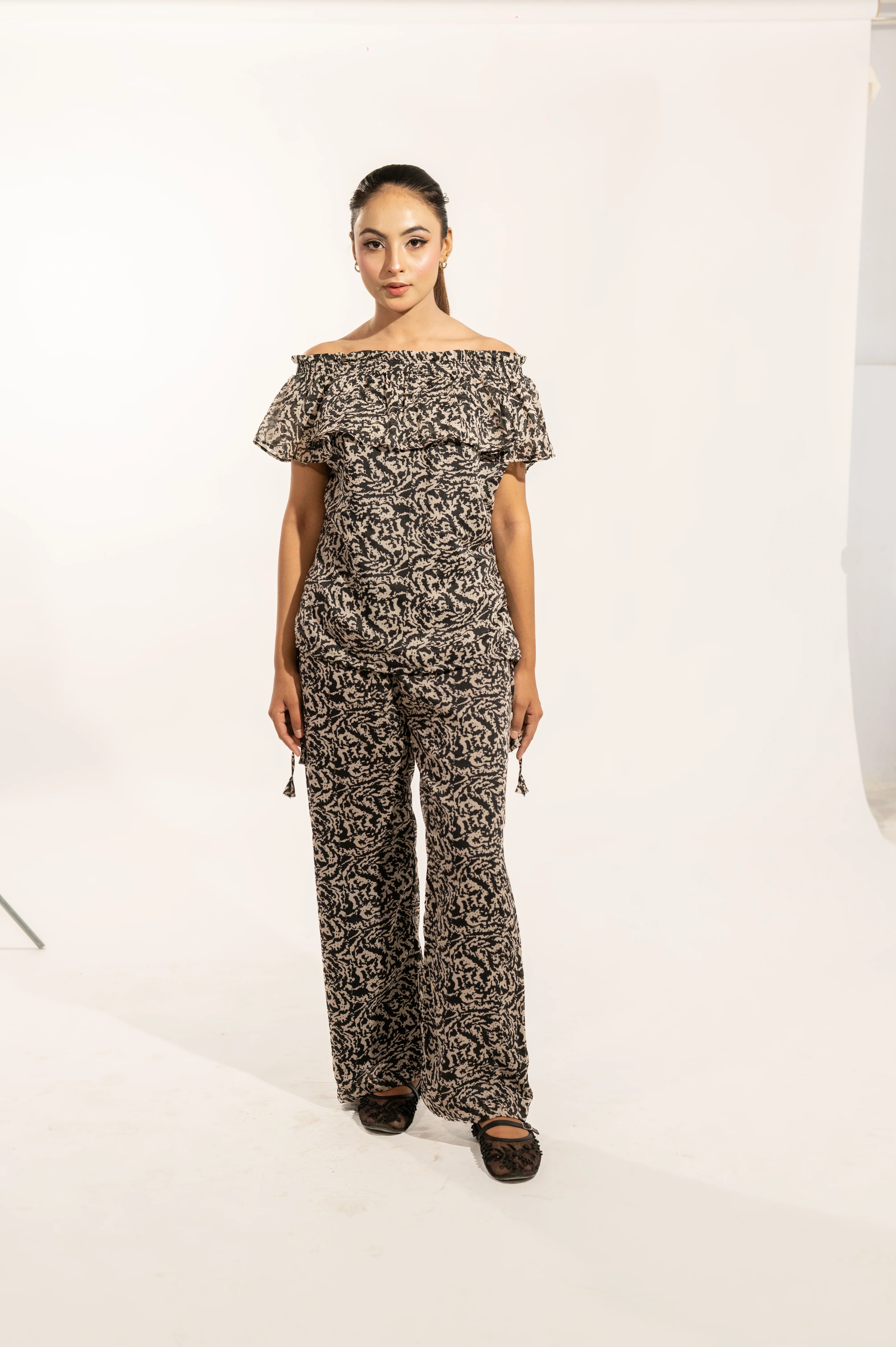Black Printed Co-Ord Set