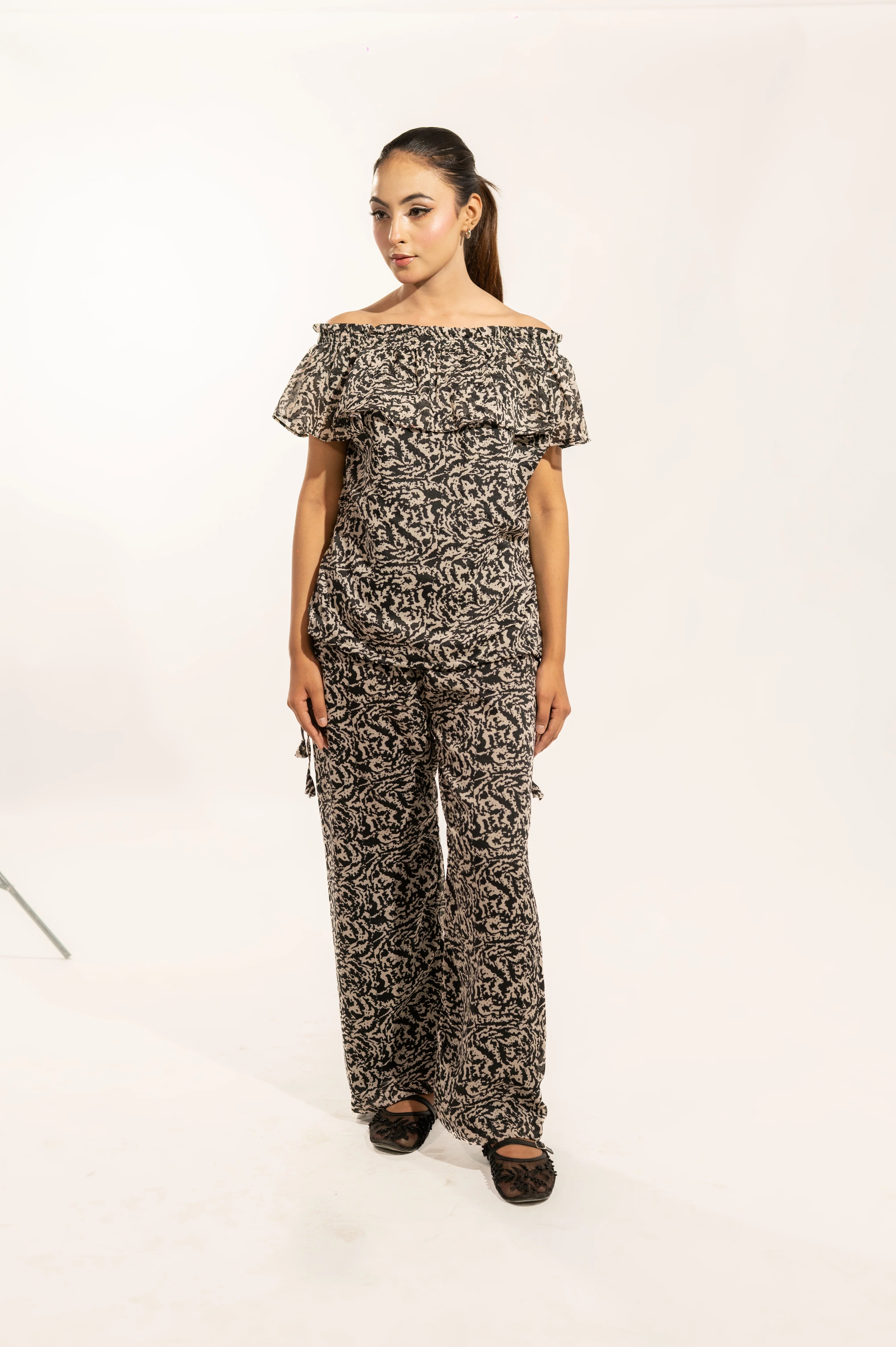 Black Printed Co-Ord Set