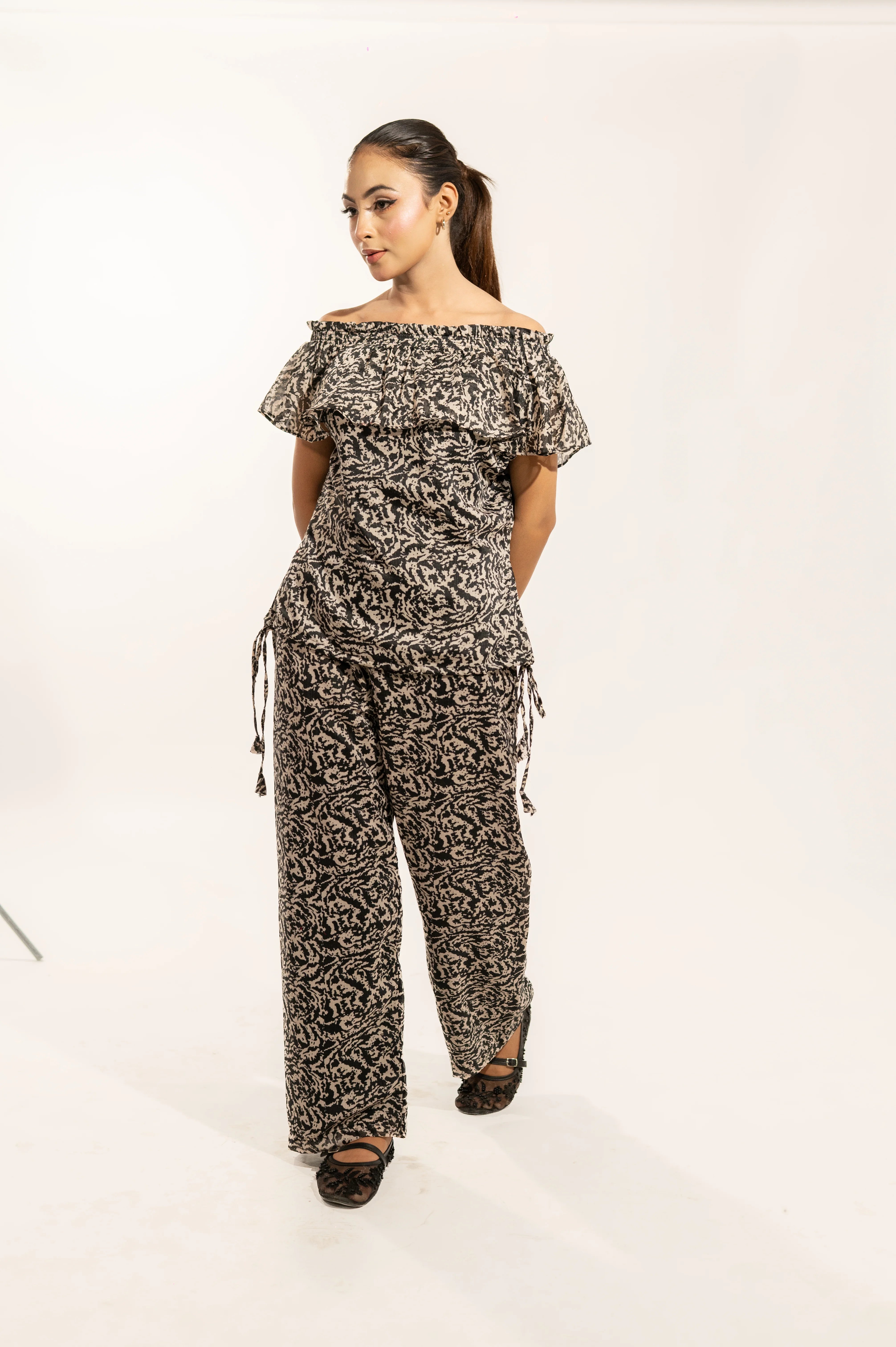 Black Printed Co-Ord Set