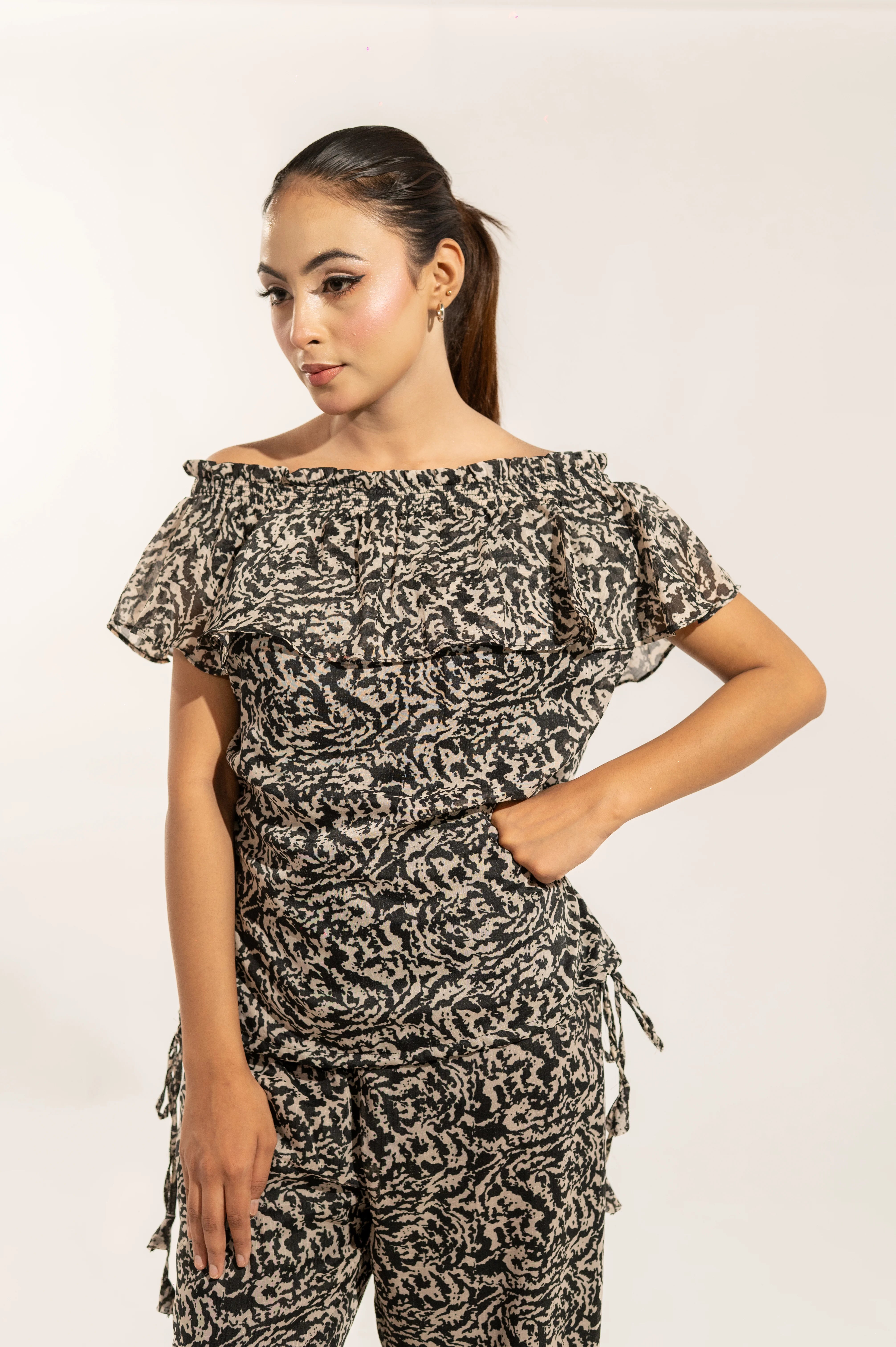 Black Printed Co-Ord Set
