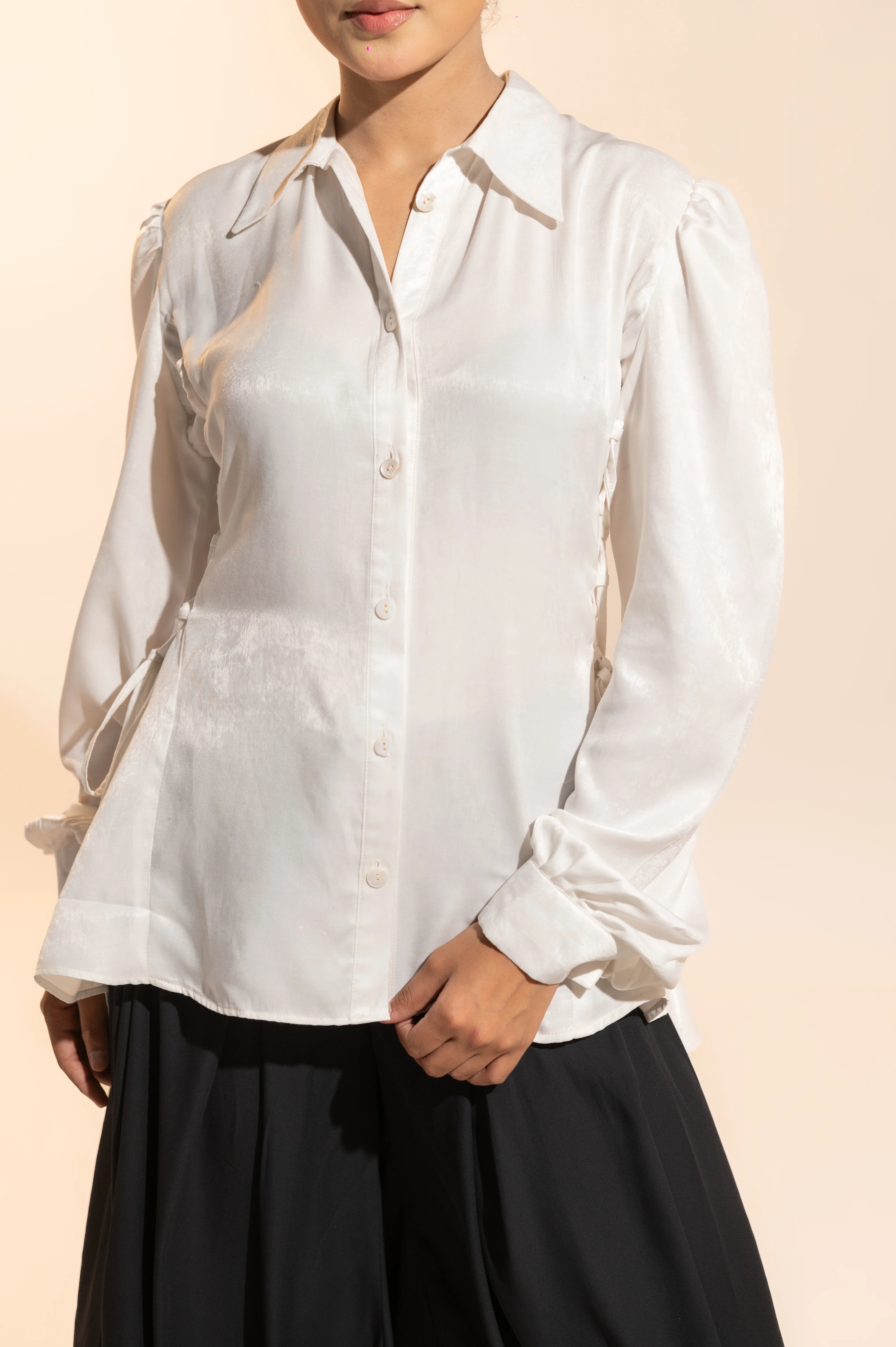 White Western Shisha Cotton Shirt