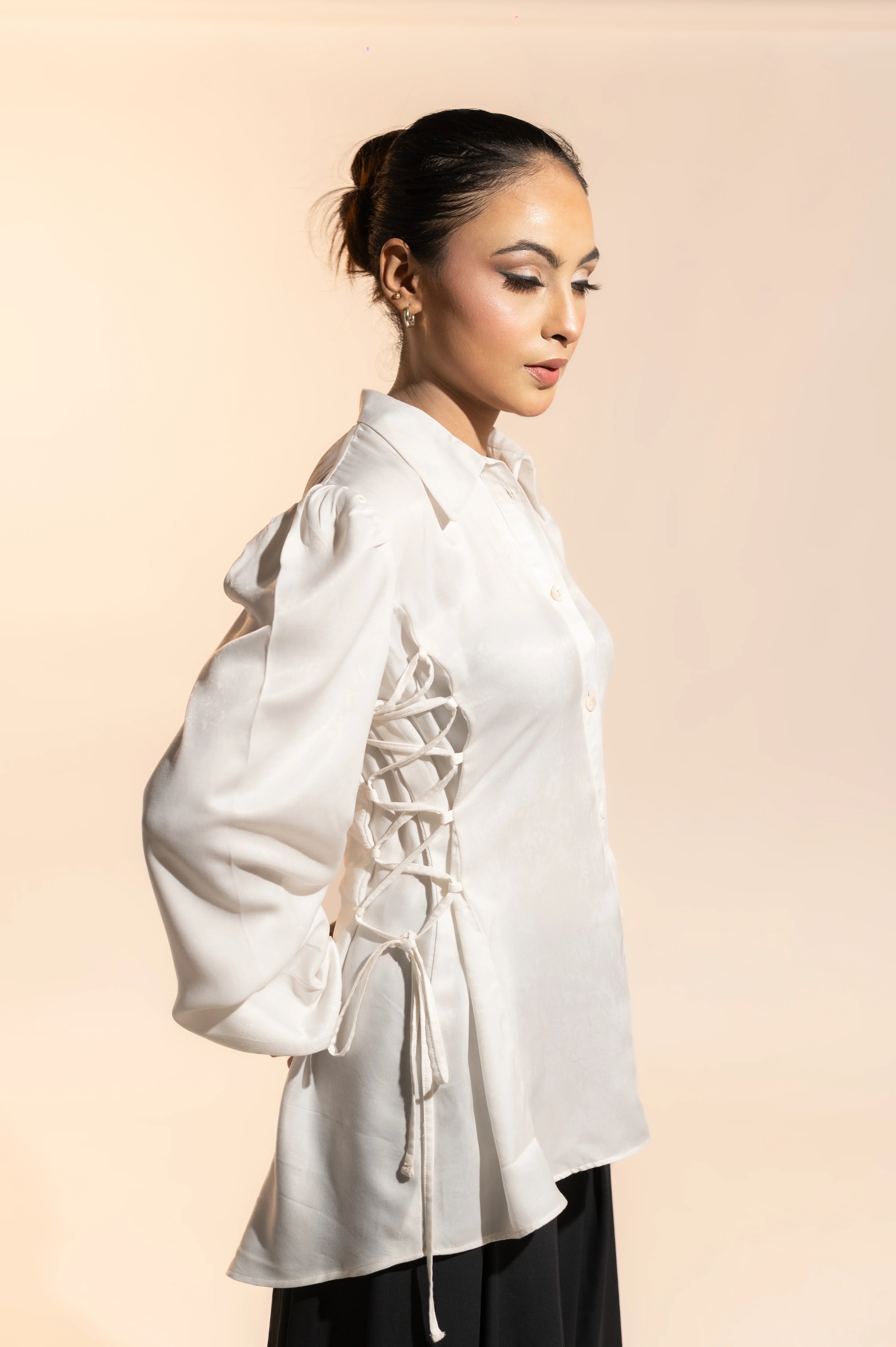 White Western Shisha Cotton Shirt