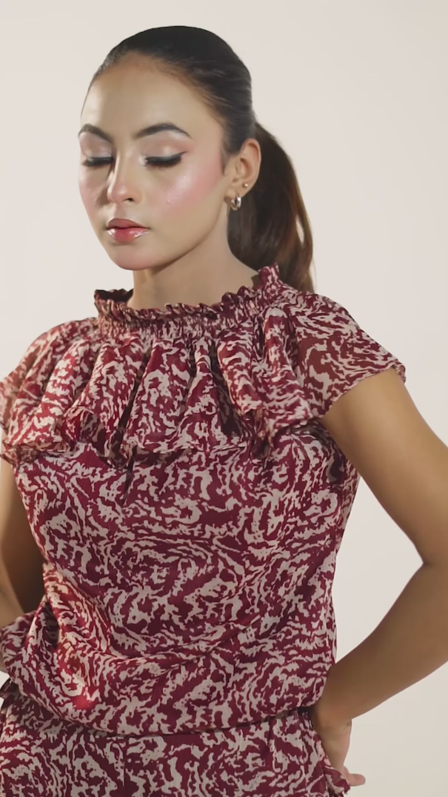 Maroon Printed Co-Ord Set