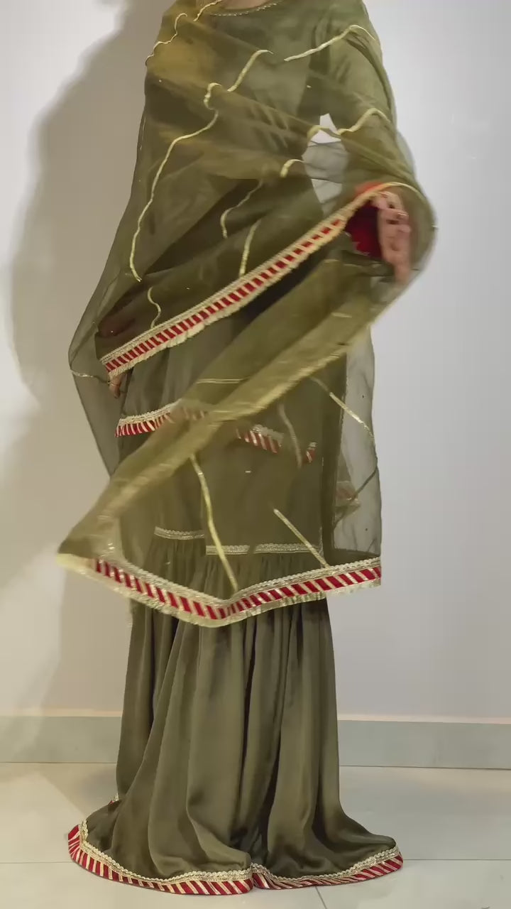 Olive Green Gharara