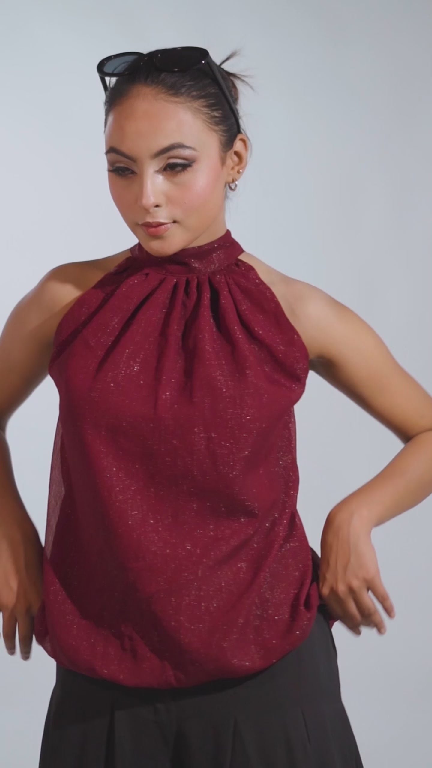 Maroon Halter Party Top