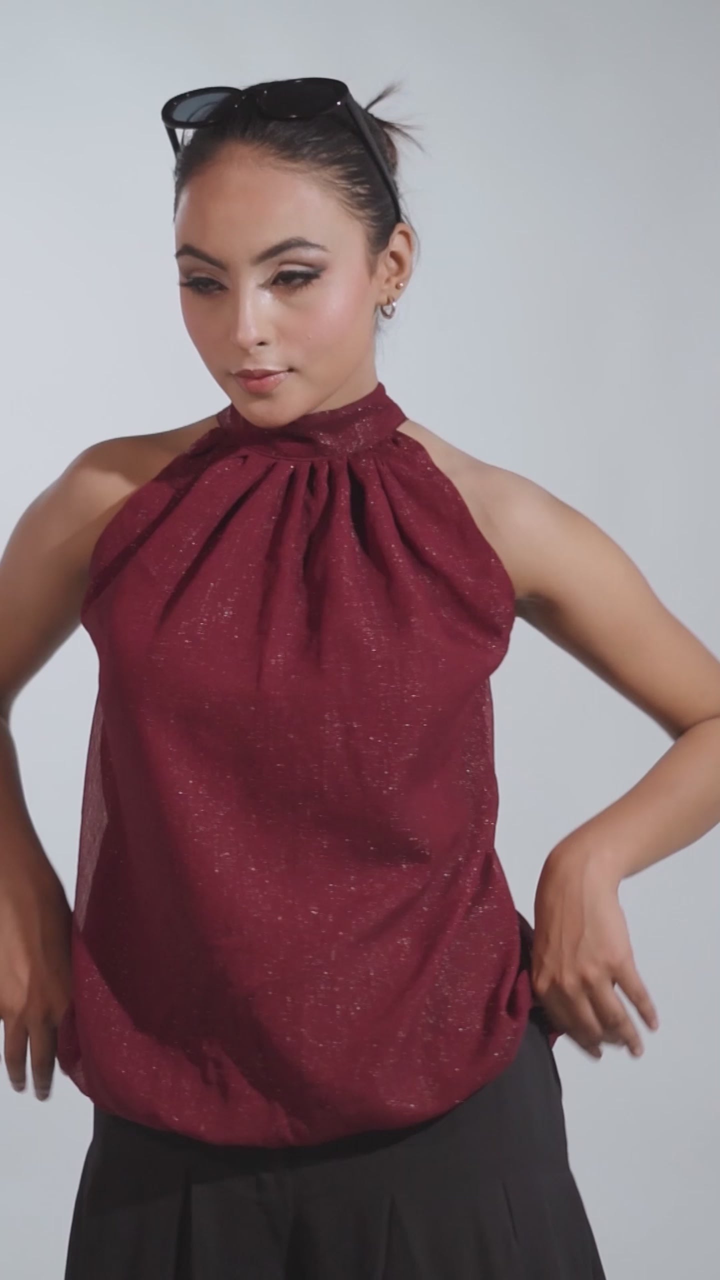 Maroon Halter Party Top