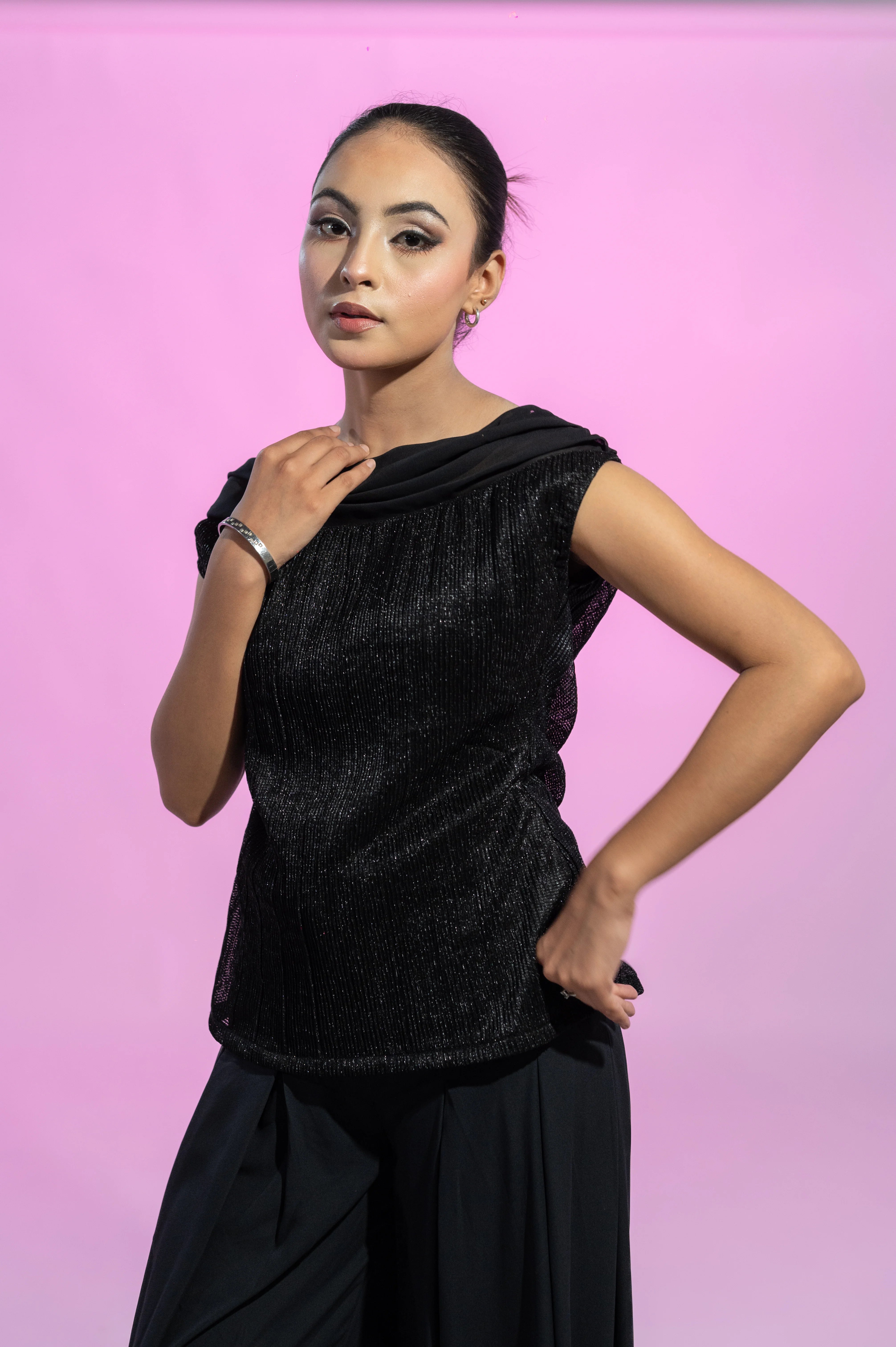 Black Off-Shoulder Moonlight Top