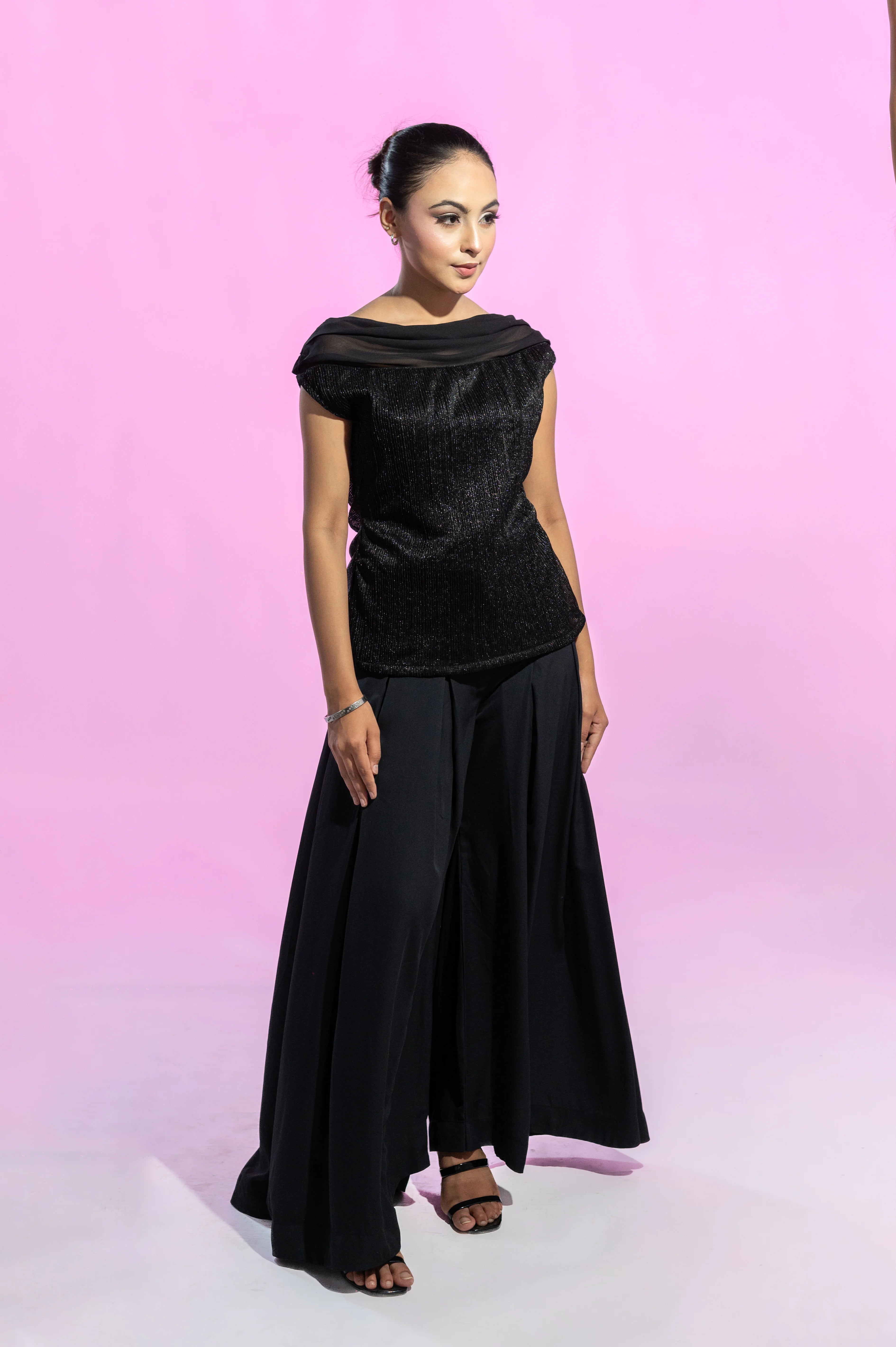 Black Off-Shoulder Moonlight Top